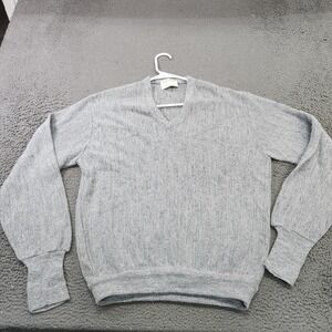 Vintage Lord Jeff Jefflinks Sweater Mens XL Gray V Neck Knit Pullover USA